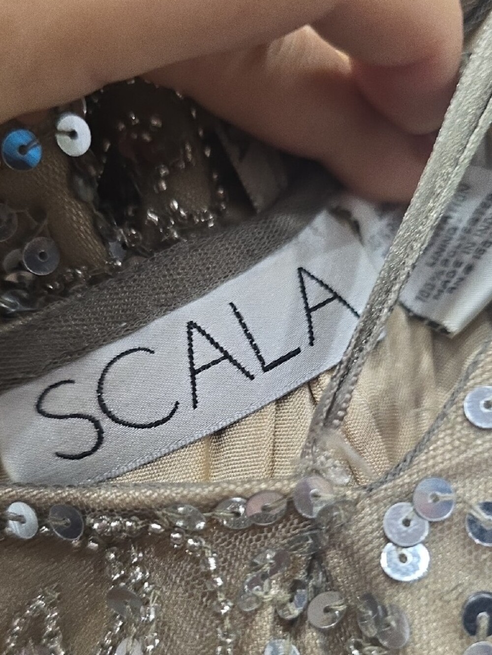 Scala Sequined Dress in Champagne and Silver - Picture 2 of 9